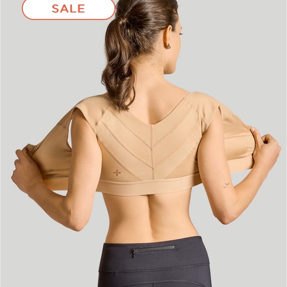 Tommie Copper Zip Up Shoulder Support Bra Nude New - Picture 3 of 5